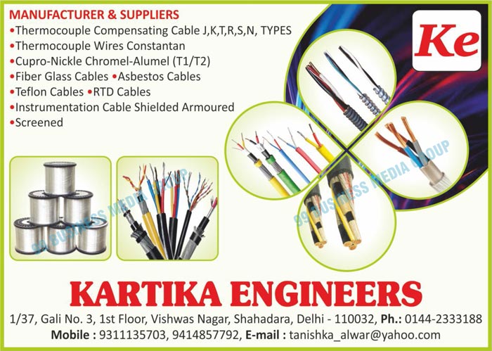 Compensating Cables, Armoured Cables, Thermocouple Wires, Flat Flexible Copper Ropes, Round Flexible Copper Ropes, Power Connectors, Bus Ducts, Fiber Glass Insulated Cables, Fibreglass Insulated Cables, Asbestos Insulated Cables, Instrumentation Cables, Teflon Cables, PTFE Cables, Thermocouple Compensating Cables, Thermocouple Wire Constantans, Cupro Nickle Chromel Alumels, Fiber Glass Cables, Asbestos Cables, Shielded Instrumentation Cables, Armoured Instrumentation Cables, Instrumentation Cable Shielded Screeneds, RTD Cables, Instrumentation Cable Shielded Armoureds, J Type Thermocouple Compensating Cables, K Type Thermocouple Compensating Cables, T Type Thermocouple Compensating Cables, R Type Thermocouple Compensating Cables, S Type Thermocouple Compensating Cables, N Type Thermocouple Compensating Cables, Electrical Cables, Electrical Wires