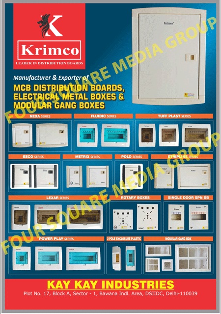 Mcb Distribution Boards, Miniature Circuit Breaker Distribution Boards, Electrical Metal Boxes, Modular Gang Boxes