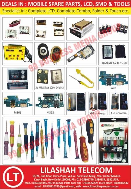 Mobile Spare Parts, LCD, SMD, Tools