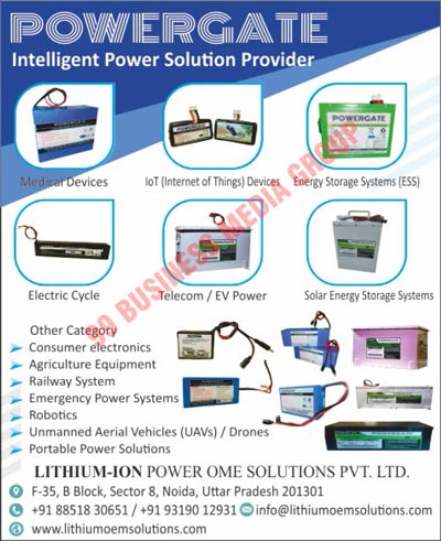 Solar Batteries, Electric Cycle Batteries, Medical Equipments, Lithium-ion Batteries, Prismatic Lithium-ion Batteries, Polymer Batteries, Lifepo4 Batteries, Medical Device Batteries, IOT Devices, Energy Storage Systems Batteries, Telecom Batteries, EV Power Batteries, Solar Energy Storage System Batteries