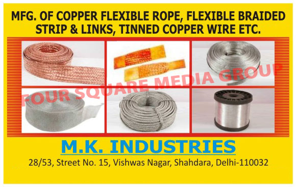 Copper Flexible Ropes, Flexible Braided Strip, Flexible Braided Links, Tinned Copper Wires
