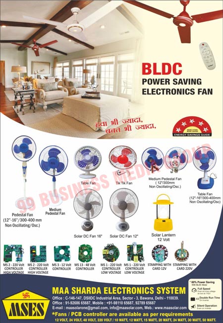 Solar Fans, Solar BLDC Table Fans, Solar DC Table Fans, Solar BLDC Ceiling Fans, Solar Charge Controllers, Solar Lanterns, Electronic Fans, Pedestal Fans, Table Fans, BLDC Power Saving Electronic Fans, BLDC Fans, Tik Tik Fans, Solar DC Fans