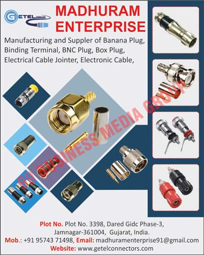 Banana Plugs, Binding Terminals, BNC Plugs, Box Plugs, Electrical Cable Jointers, Electronic Cables