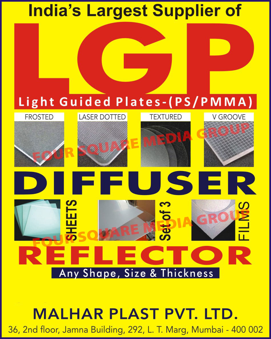 Diffuser, Reflector, Diffuser Sheet, Diffuser Film, Frosted Diffuser, Laser Dotted Diffuser, Textured Diffuser, V Groove Diffuser, Light Guided Plates
