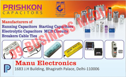 Running Capacitors, Starting Capacitors, Electrolytic Capacitors, MCB Circuits, Breakers Cable Ties