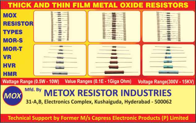 HVR, Mox Resistors, Electronics components, Electronic Products, Resistors, Metal Oxide Resistors, Industrial Resistors
