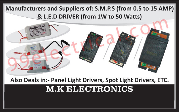 SMPS, Switch Mode Power Supply, Led Drivers, Panel Light Drivers, Spot Light Drivers,Electrical Parts