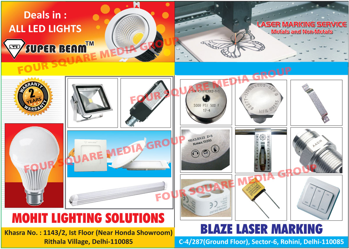 Led Lights, Metal Laser Marking Services, Non Metal Laser Marking Services