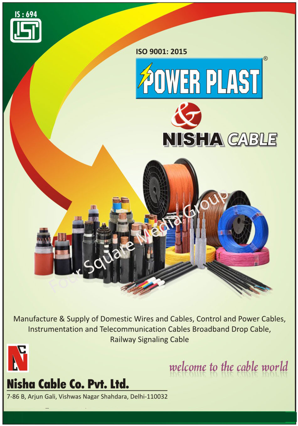 Domestic Wire, Domestic Cable, Control Cable, Power Cable, Instrumentation Cable, Telecommunication Cable, Broadband Drop Cable, Railway Signaling Cable