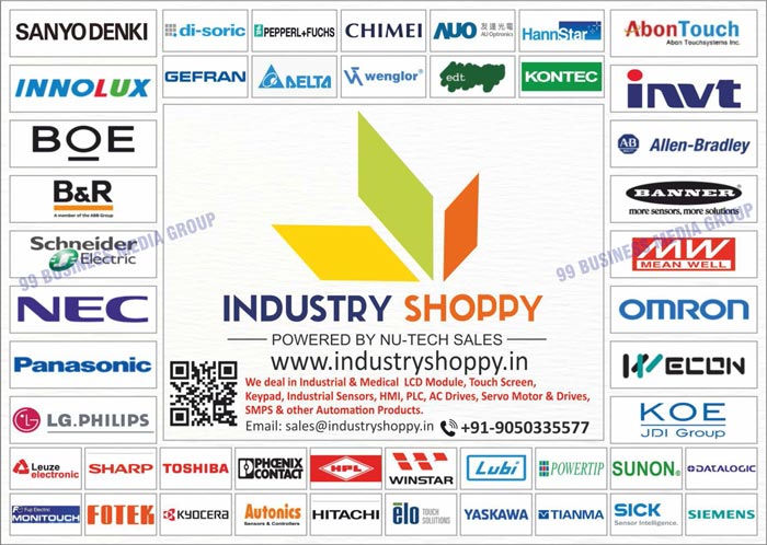 Touch Screens, Industrial Sensors, Encoders, Membrane Keypads, Stickers, HMI Modules, PLC Modules, LCD Modules, SMPS Power Supplies, CCFL Inverters, Connectors, Wires, Cables, AC Drives, AC Motors, Gear Motors, Gear Heads, Membrane Stickers, Servo Motors, Servo Drives, Timers, Counters, Relays, Industrial LCD Modules, Medical LCD Modules, HMI Drives, PLC Drives, Automation Products, Industrial Cooling Fans