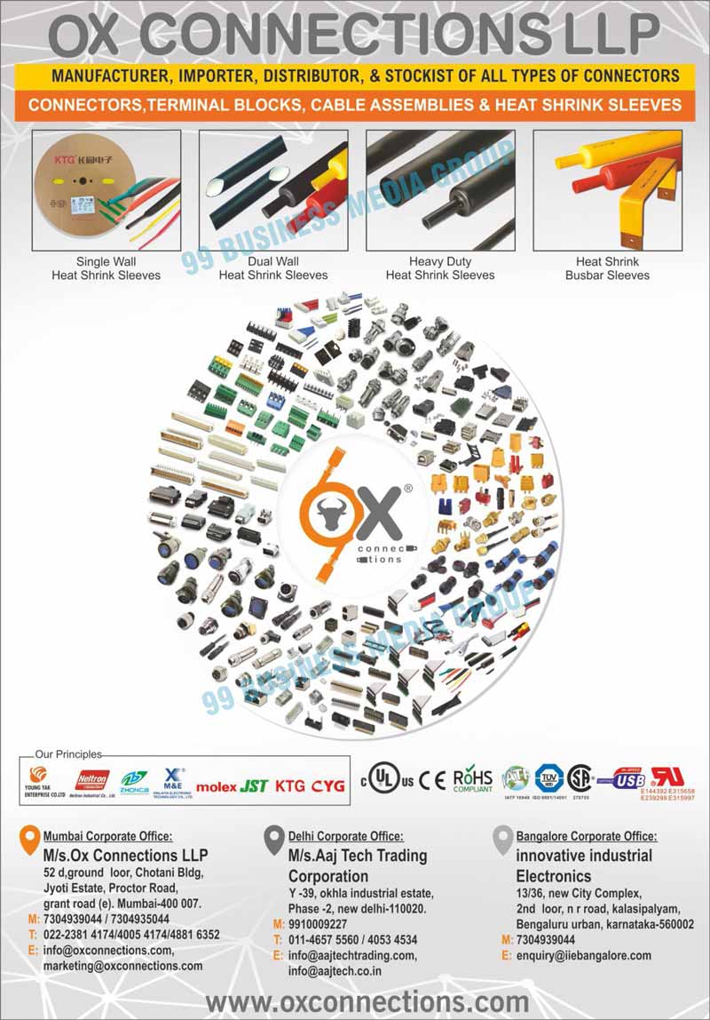 Pin Headers, USB IC Sockets, PCB Terminal Blocks, Pluggable Terminale Blocks, Barrier Terminal Strips, Wire Harnesses, Cable Assemblies, Wire Board Series, IDC FRC Connectors, Flat Cables, D Sub Headers, Electrical Connectors, Terminal Blocks, Connectors, Heat Shrink Sleeves, Single Wall Heat Shrink Sleeves, Dual Wall Heat Shrink Sleeves, Heavy Duty Heat Shrink Sleeves, Heat Shrink Busbar Sleeves, Wire Connectors