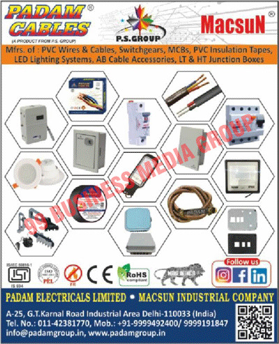 Cables, PVC Tapes, MCBs, Led Lights Like, Panel Lights, Flood Lights, Street Lights, High Bay Lights, Led Bulbs, Tube Lights, Led Drivers, PVC Wires, Switchgears, PVC Insulation Tapes, Led Lighting Systems, Ab Cables Accessories, LT Junction Boxes, HT Junction Boxes 