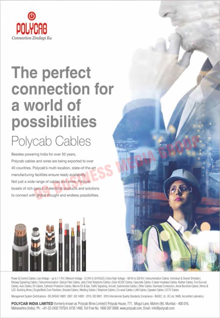 Electrical Cables Like, Electrical Wires Like, Power Cables, Control Cables, Instrumentation Cables, Railway Signalling Cables, Telecommunication Cables, Optical Fiber Cables, Jelly Filled Telephone Cables, Solar AC Cable, Solar DC Cables, Speciality Cables, E-Beam Irradiated Cables, Rubber Cables, Survival Cables, Auto Cables, EV Cables, Cathodic Protection Cables, Marine Oil Cables, Marine Gas Cables, Traffic Signalling Cables, Submersible Cables, Aircraft Cables, Overhead Conductor Cables, Aerial Bunched Cables, Building Wires, Single Core Flexible Cables, Multi Core Flexible Cables, Braided Cables, Welding Cables, Telephone Cables, Co-Axial Cables, Lan Cables, Speaker Cables, CCTV Cables