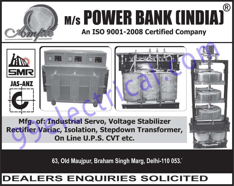 Industrial Servo, Voltage Stabilizer Rectifier Variac, Isolation, Step Down Transformers, On Line UPS, CVT, Continuously variable transmission ,Electrical Products, Inverter, Transformer, Voltage Stabilizer, Stabilizer, Step Down Transformer, UPS
