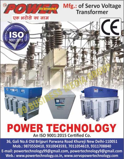 Servo Voltage Stabilizers, Automatic Voltage Stabilizers, Manual Voltage Stabilizers, Isolation Transformers, Auto Variable Transformers, Online UPS, Solar Lights, Inverters, HT AVR Transformers, LT AVR Transformers, Power Distribution Panels, Servo Voltage Transformers