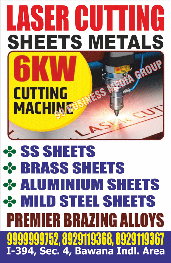 Laser Cutting Machines, SS Sheets, Brass Sheets, Aluminium Sheets, Mild Steel Sheets, Sheet Metals, Stainless Steel Sheets, Laser Cutting Sheet Metals