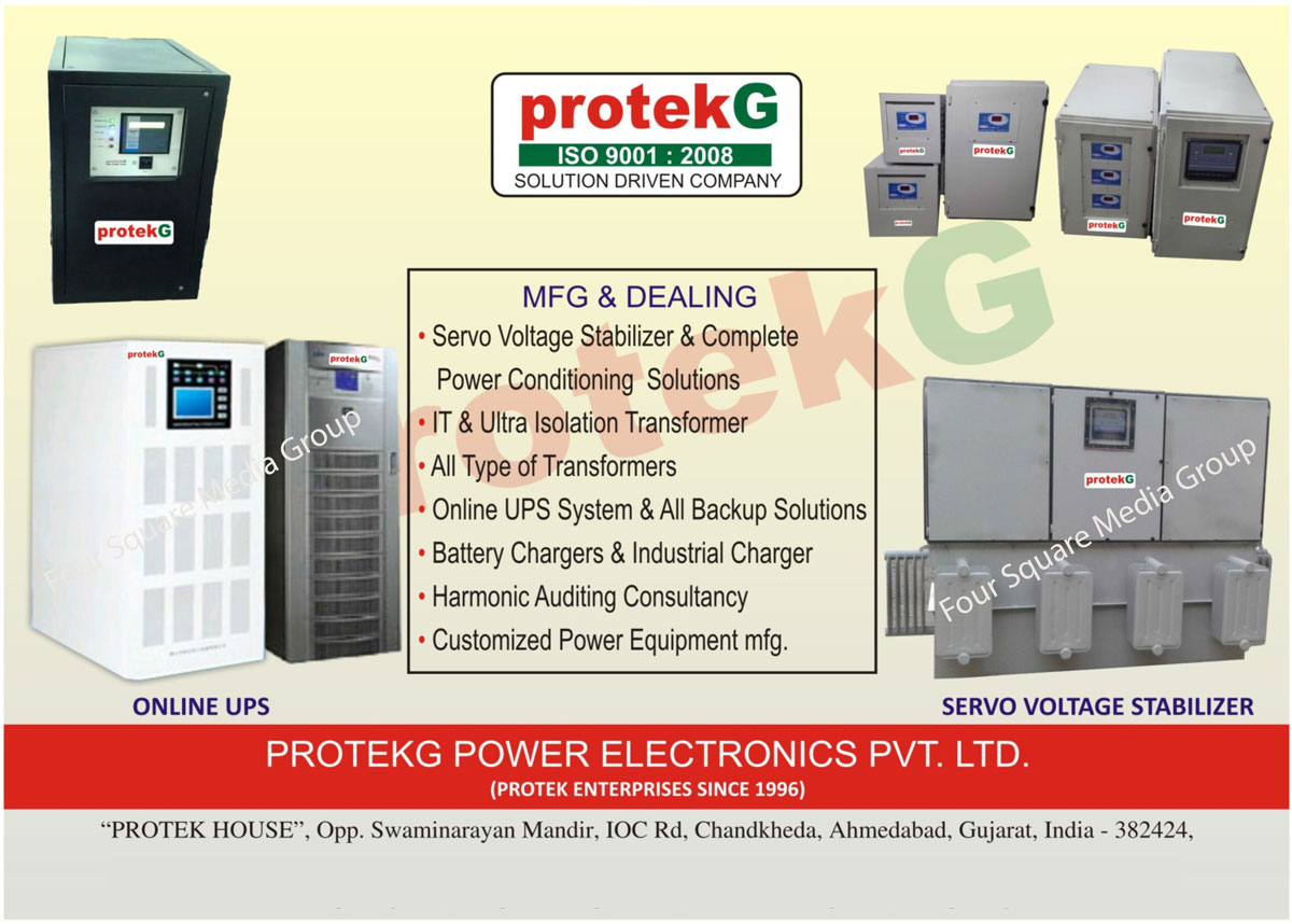 UPS, Servo Voltage Regulators, Transformers, DT And AVR, CVT, AC Power Supply, AC Power Supplies, DC Power Supply, DC Power Supplies, Inverters, Power Electronic Products, Servo Voltage Stabilizer, Power Conditioning Solutions, IT Isolation Transformer, Ultra Isolation Transformer, Online UPS, Backup Solution, Battery Chargers, Industrial Chargers, Harmonic Auditing Consultancy Services, Power Equipments