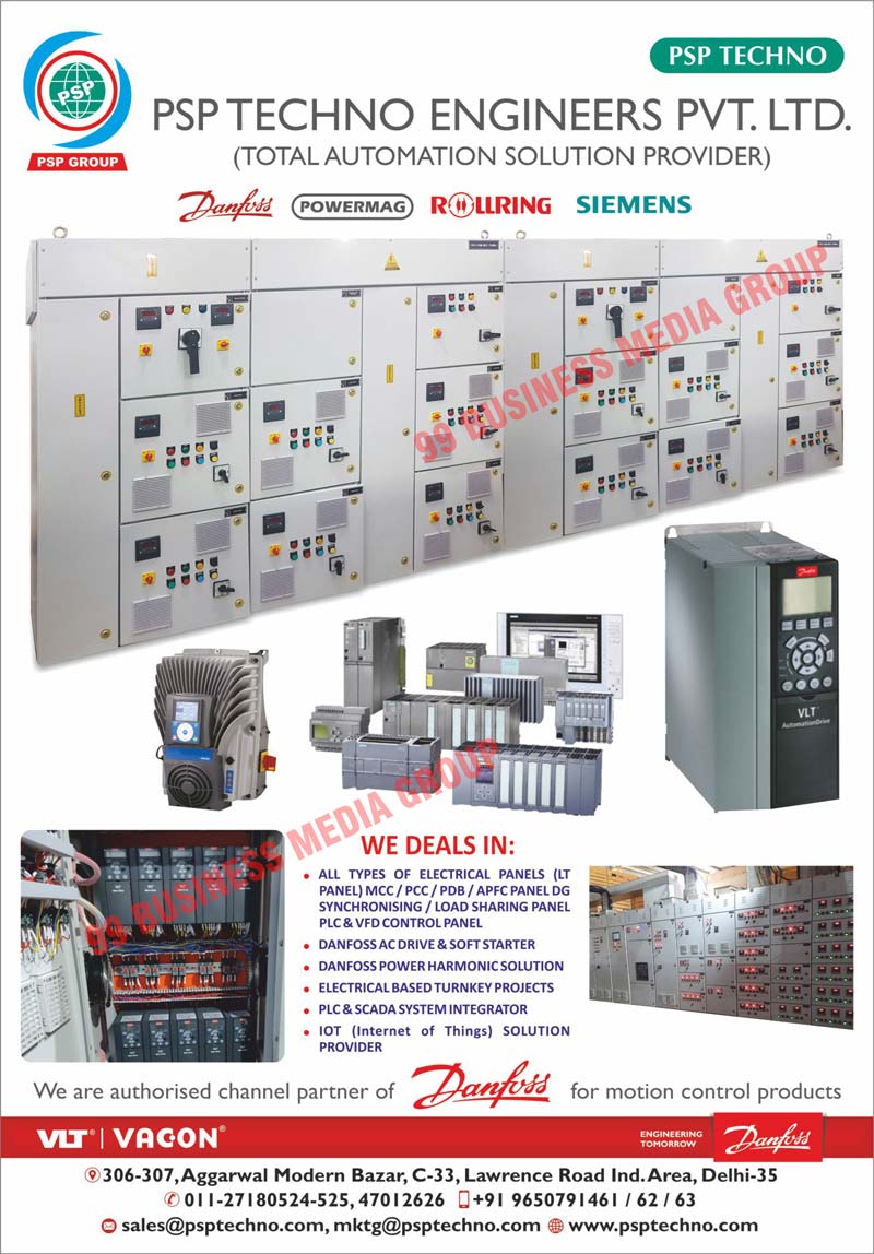 Electrical Panels, LT Panels, MCC Panels, PCC Panels, PDB Panels, APFC Panels, DG Synchronisings, PLC Load Sharing Panels, VFD Control Panels, Danfoss AC Drives, Soft Starters, Danfoss Power Harmonic Solutions, Electrical Based Turnkey Projects, PLC System Integrators, Scada System Integrators, IOT Solution Providers, Automation Solutions, PLC Control Panels