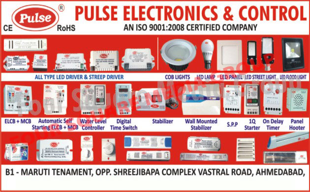 Led Drivers, Streep Drivers, COB Lights, Led Lamps, Led Street Lights, Led Flood Lights, MCB, ELCB, Automatic Level Controllers, Water Lavel Controllers, Stabilizers, Wall Mounted Stabilizers, SPP, Starters, On Delay Timers, Panel Hooter