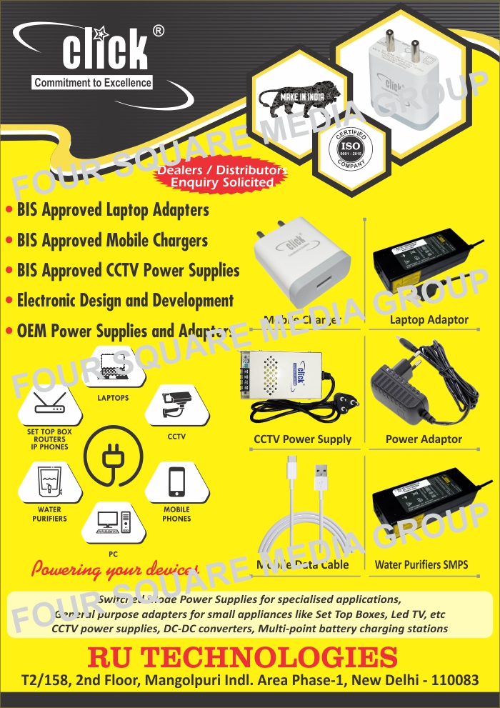 Laptop Chargers, Customised Led Drivers, Customized Led Drivers, Switch Mode Power Supply, SMPS, Set Top Box Adapters, Led TV Adapters, CCTV Power Supply, DC-DC Converters, Multi Point Battery Charging Stations