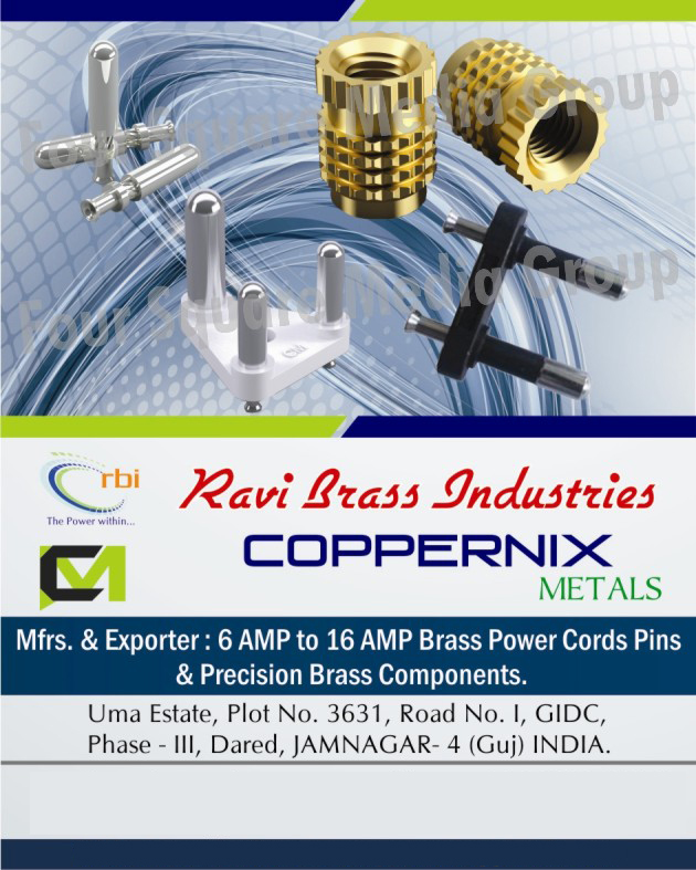 Brass Power Cord Pins, Precision Brass Components