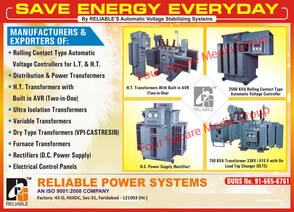 Dc Power Supply, Distribution Transformer, Ht Automatic Voltage Stabilizer, Lt Automatic Voltage Stabilizer, HT Transformers, Ultra Isolation Transformers, Variable Transformers, Dry Type Transformers, Furnace Transformers, Electrical Control Panels,Voltage Stabilizer, Dc Power Supply, Distribution Transformer, Transformer, Ac Variable Supplies