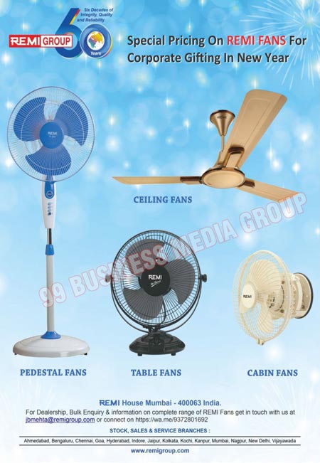 Fans, Ceiling Fans, Pedestal Fans, Table Fans, Cabin Fans