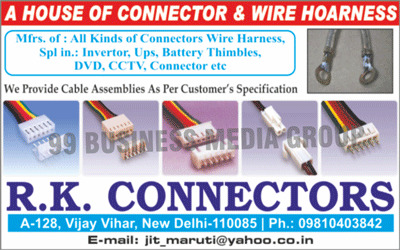 Wire Harness, Connectors, Inverter, UPS, Battery Thimbles, DVD, CCTV, Cable Assemblies