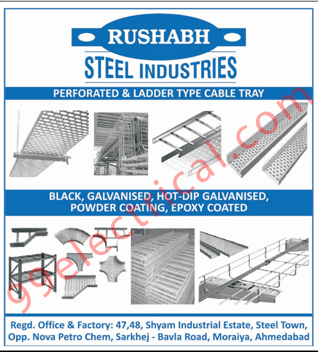 Perforated Type Cable Tray, Ladder Type Cable Tray,Electrical Cable Tray, Epoxy Coated, Hot Dip Galvanised, Powder Coating, Black Galvanised, Perforated Cable Tray, Ladder Cable Tray
