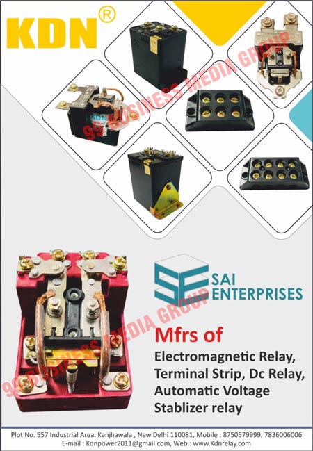 Electromagnetic Relays, Juicer Mixer Grinder Parts, Thimbles, Electronic Sheet Metal Components, Terminal Strips, DC Relays, Automatic Voltage Stabilizer Relays