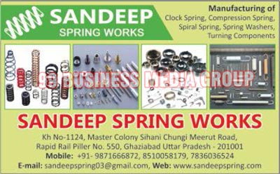 Automotive Springs, Clock Springs, Compression Springs, Spiral Springs, Spring Washers, Turning Components