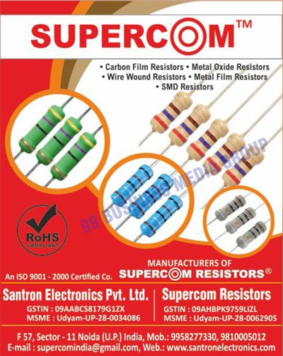 Carbon Film Resistors, Precision Metal Film Resistors, Metal Oxide Film Resistors, Wire Wound Resistors, Supercom Resisters, Metal Film Resistors, Metal Oxide Resistors, Resistors, SMD Resistors