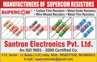 Carbon Film Resistors, Precision Metal Film Resistors, Metal Oxide Film Resistors, Wire Wound Resistors, Supercom Resisters