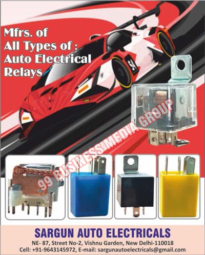 Electric Magnetic Relays, Horn Relays, Scooty Relays, Micro Relays, Auto Relays, Wire Relays, Auto Electric Relays, Automotive Relays, Auto Electrical Relays