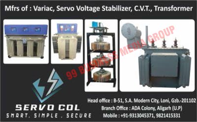 Variacs, Servo Voltage Stabilizers, CVTs, Voltage Stabilizers, Variac Dimmers, Constant Voltage Transformers