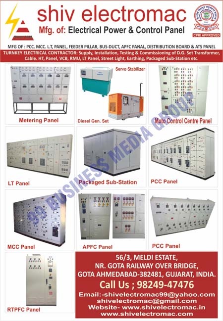 Electrical Power Panels, Electrical Control Panels, LT Panels, MCC Panels, PCC Panels, APFC Panels, RTPFC Panels, PCC Panels, Motor Control Center Panels, Packaged Sub Stations, Metering Panels, Diesel Generator Sets, Feeder Pillars, Bus Ducts, Distribution Boards, ATS Panels, Turnkey Electrical Contractors, HT Panels, Street Lights