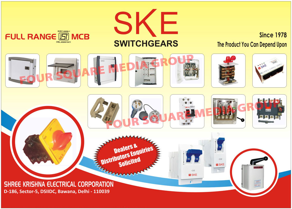 Switchgears, MCB Distribution Boards, Phase Selectors, Distribution Boards, L.T. Control Switches, Switch Fuse Units, Changeover Switches, Kit Kat Fuses, Busbar Chambers, Rotary Switches, Plugs, Sockets, On Load Change Over Switches