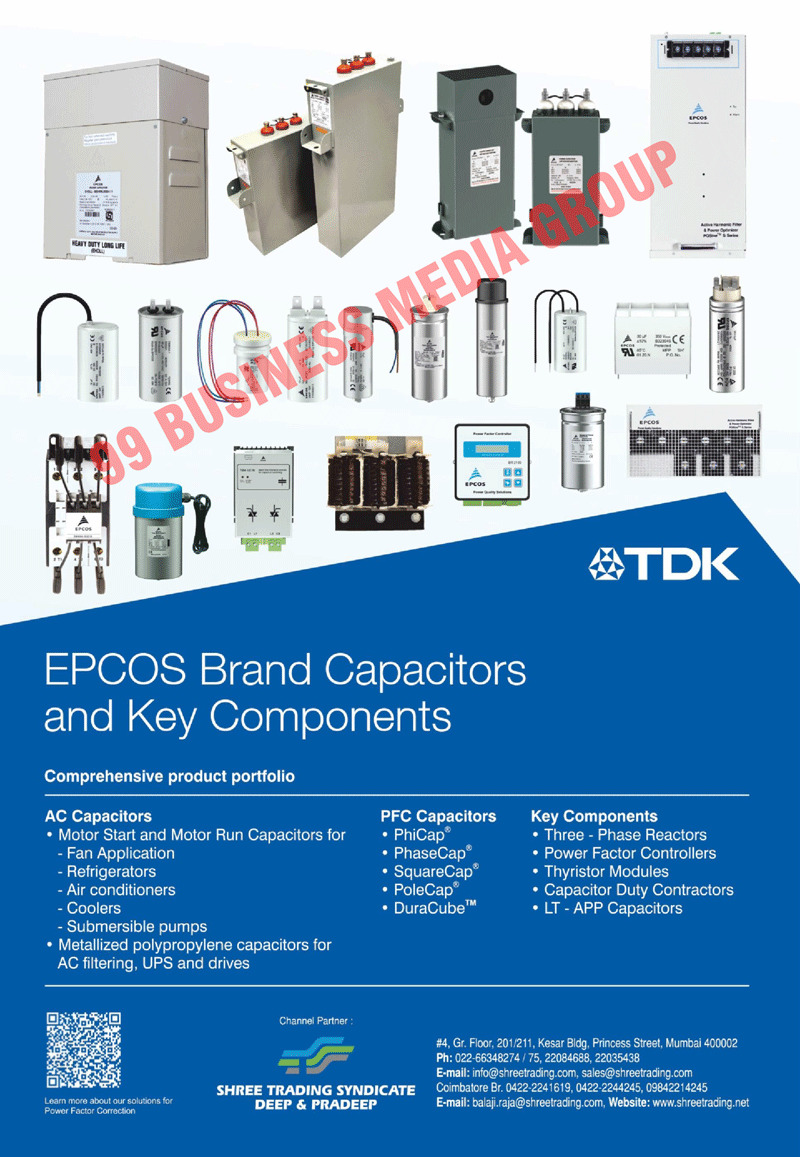 Electronic Components, DC Electrolytic Capacitors, Starting Capacitors, Fan Capacitors, Ac Capacitors, Oil Filled Capacitors, APP Power Capacitors, Run Capacitors, Phase Cap Capacitors, Square Cap Capacitors, Three Phase Filter Reactors, Power Factor Controllers, Oil Filled Fan Capacitors, Tibcon Capacitors, PFC Capitors, Key Components