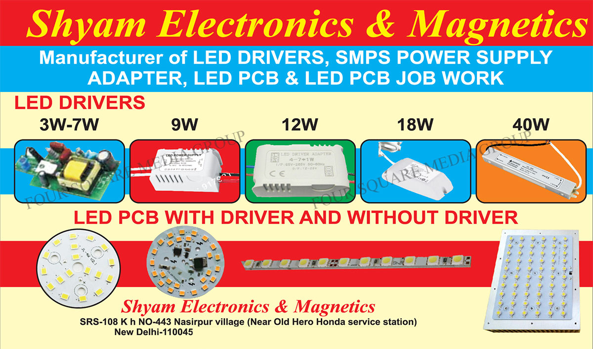 Led Drivers, SMPS Power Supply Adapters, Switch Mode Power Supply Adapters, Led Printed Circuit Board, Led PCB, Led Printed Circuit Board Job Works, Led PCB Job Works, Led PCB With Driver, Led Printed Circuit Board With Driver