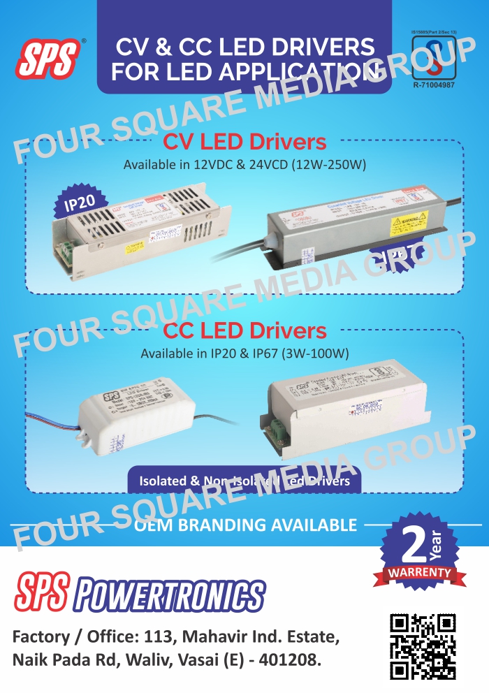 Led Drivers, SMPS Led Drivers, SMPS, SMPS Open Frame, SMPS Enclosed, Battery Backup SMPS, SMPS Rechargers, DC Converter, SMPS Adapters, POE SMPS, Dimming Function, Electrical Parts, CC Led Drivers, Isolated Led Drivers, Non Isolated Led Drivers
