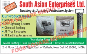 Earthing Protection Systems, Lighting Protection Systems, Mobile Earthings, ESE Lightning Arresters, Chemical Earthing, Electrodes, Earthing Accessories