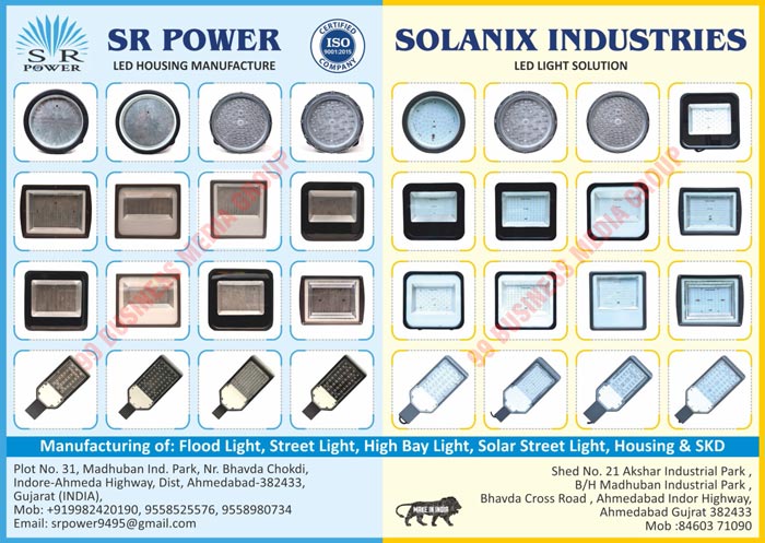 Flood Lights, Street Lights, Highbay Lights, Solar Street Lights, Led Housings, Led Lights, Led SKD