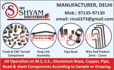 Truab Turned Components, CNC Turned Components, Drag Link Assemblies, Pipe Bushes, Wire Rods, MS Aluminium Brasses, SS Aluminium Brasses, Copper Components, Pipe Components, Road Components, Sheet Components