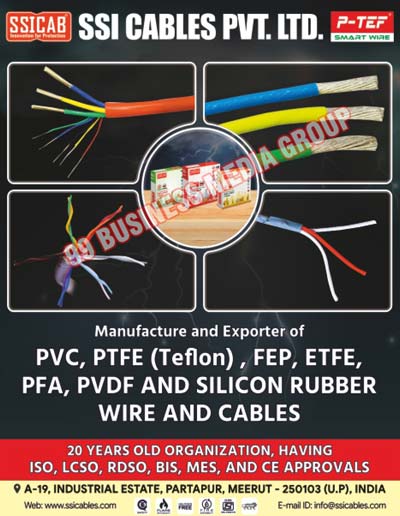 PTFE Wires, HFFR Wires, PVC Wires, PTFE Wires, PTFE Cables, PVC Cables, PTFE Insulated Wires, PTFE Insulated Cables, Teflon Insulated Cables, Teflon Insulated Wires, Silicon Rubber Wires, Cables, PVDF, PFA, FEP, Teflon PVC, Teflon PTFE, FEP Rubbers, ETFE Rubbers, PFA Rubbers, PVDF Rubbers