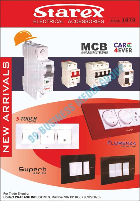 MCBs, Switch Boards, Starex Electrical Accessories, Miniature Ciscuit Breakers, Electrical Accessories