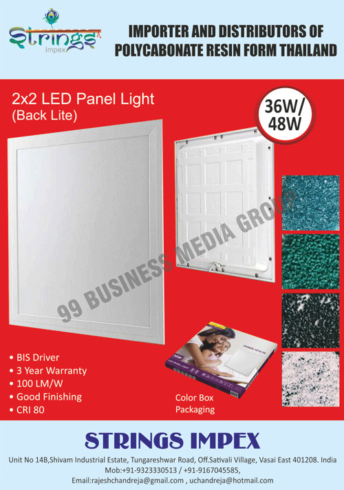 Led Lights, Led Panel Lights, Polycarbonate Resins, D Track Systems, PCBs, Printed Circuit Boards, Copper PCBs, Copper Printed Circuit Boards, MCPCBs, Metal Core Printed Circuit Boards, Led Light PCBs, Led Light Printed Circuit Boards, PCB Drivers, Printed Circuit Board Drivers, PCB Equipments, LCDs, Glass Cleaning Machines, Binder Platepra Process, Mesh Cloths, Photosensitive Adhesives, Autohaze Gels, Frictionings, White Oils, DOBs, SKDs, Color Box Packagings, BIS Drivers, Extrusion Grade Housings, Polycarbonate Grade Housings