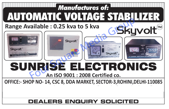 Automatic Voltage Stabilizers,CFL Inverter, Voltage Stabilizer,  AC Voltage Stabilizers, Refrigerators Voltage Stabilizers, Water Cooler Voltage Stabilizer