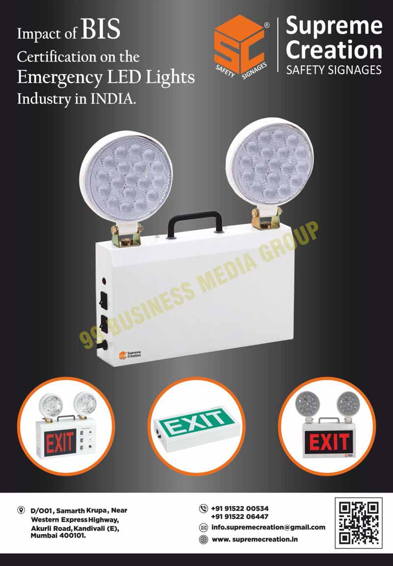 Safety Products, Signages, Emergency Lights, Emergency Evacuation Plans, Led Exit Lights, Tapes, Emergency Led Lights, Safety Lights