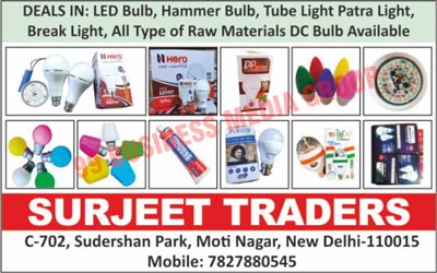Led Bulbs, Hammer Bulbs, Tube Light Patra Lights, Brake Lights, Dc Bulbs