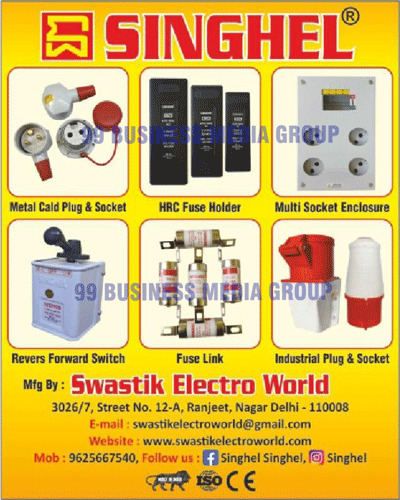 Electrical Products, Metal Clad Plugs, Socket LT Control Switches, Bakelite Fuse Holders, Fuse Links, Industrial Plugs, Sockets, Reverse Forward Switches, HRC Fuse Holders, Multi Socket Enclosures
